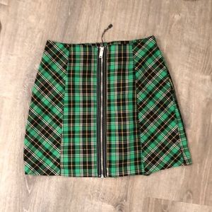 Green Plaid Skirt
